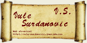 Vule Surdanović vizit kartica